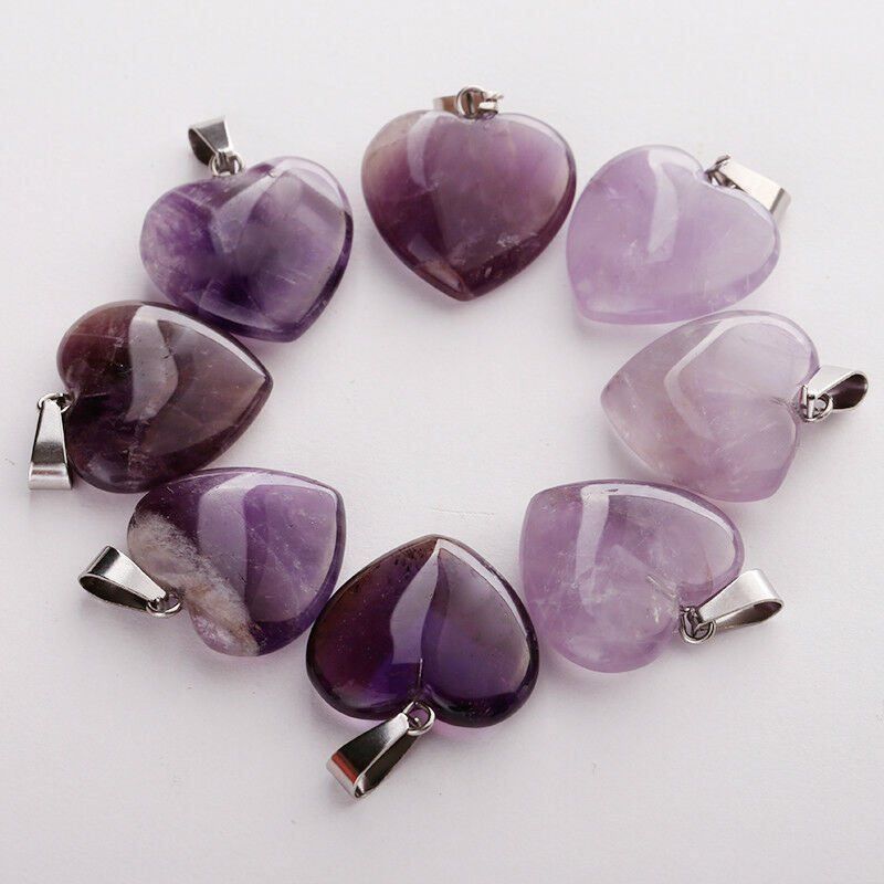 Anhänger: AMETHYST * Anhänger HERZ – Neu (gemäss Beschreibung) aus Visp von steinschmuckwelt