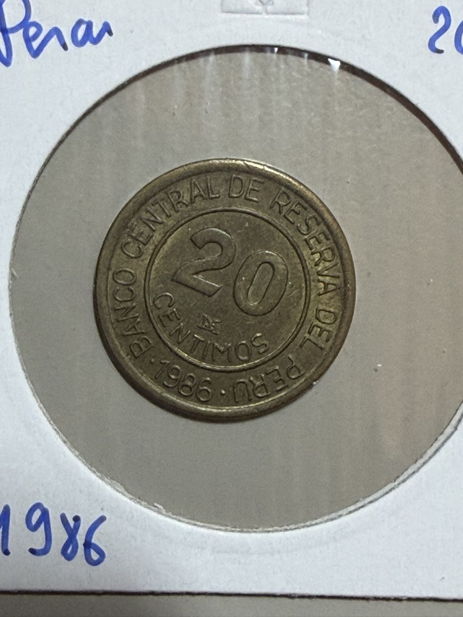 Alle Münzen: Pérou - 20 centimes - 1986 – Gebraucht aus Payerne von Mike1682