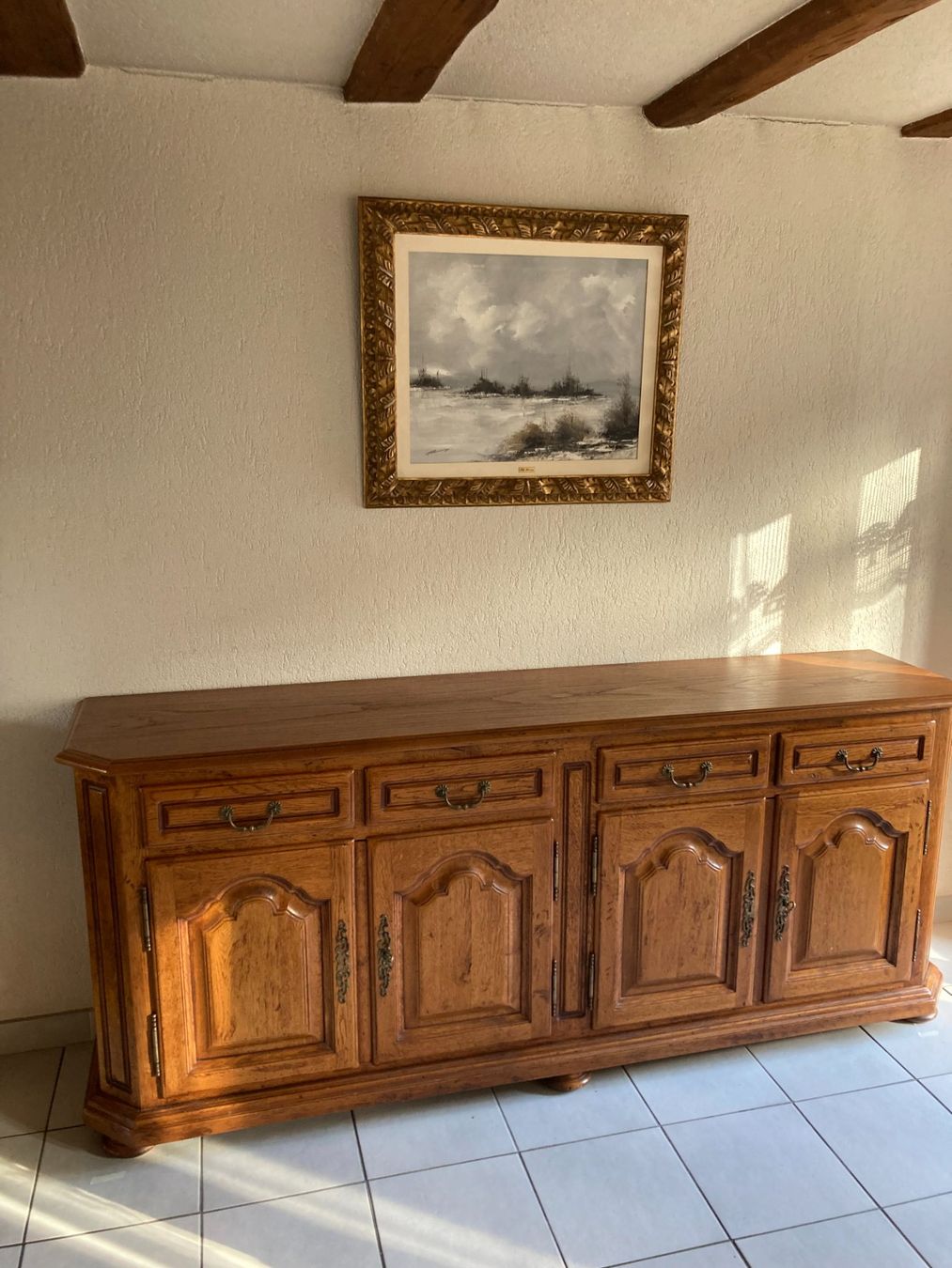 Credenze: Table et buffet en chêne massif – Usato da La Côte-aux-Fées venduto da c55_q6gt 1