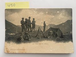 Alte Ansichtskarte Gruss vom St. Gotthard mit Soldaten