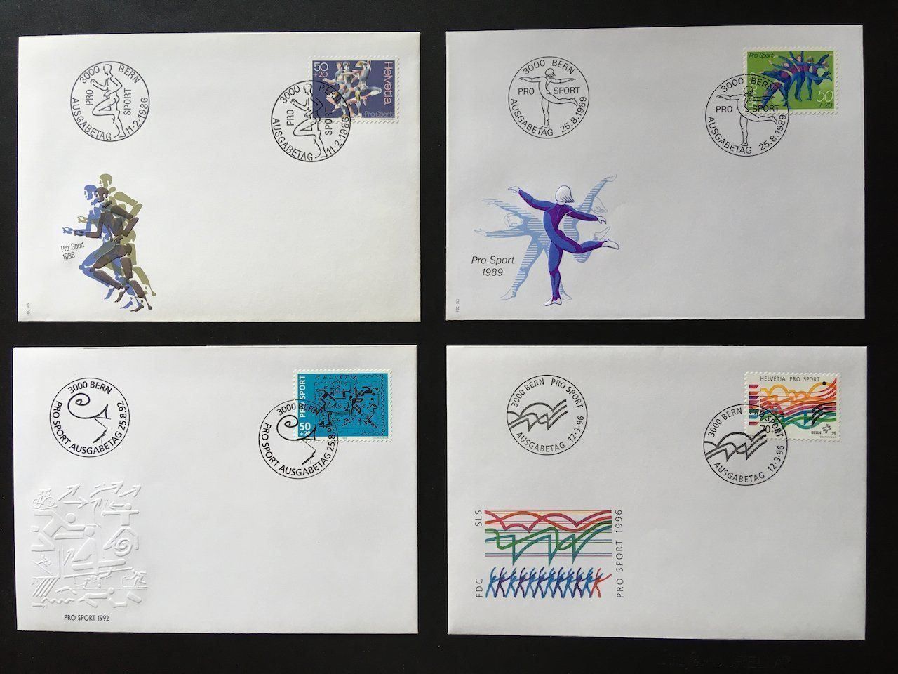 Tutti i francobolli: Pro Sport 4 FDC 1986-96 – Usato da Nesslau venduto da andi_hon