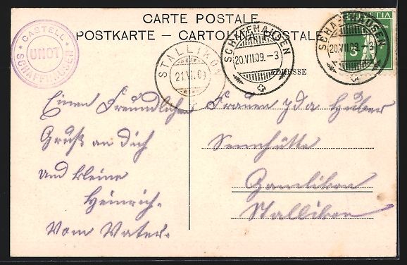 Cartoline postali: Schaffhausen, Ansicht vom Munot gegen Fe – Usato da Berlin venduto da bartko-reher 1
