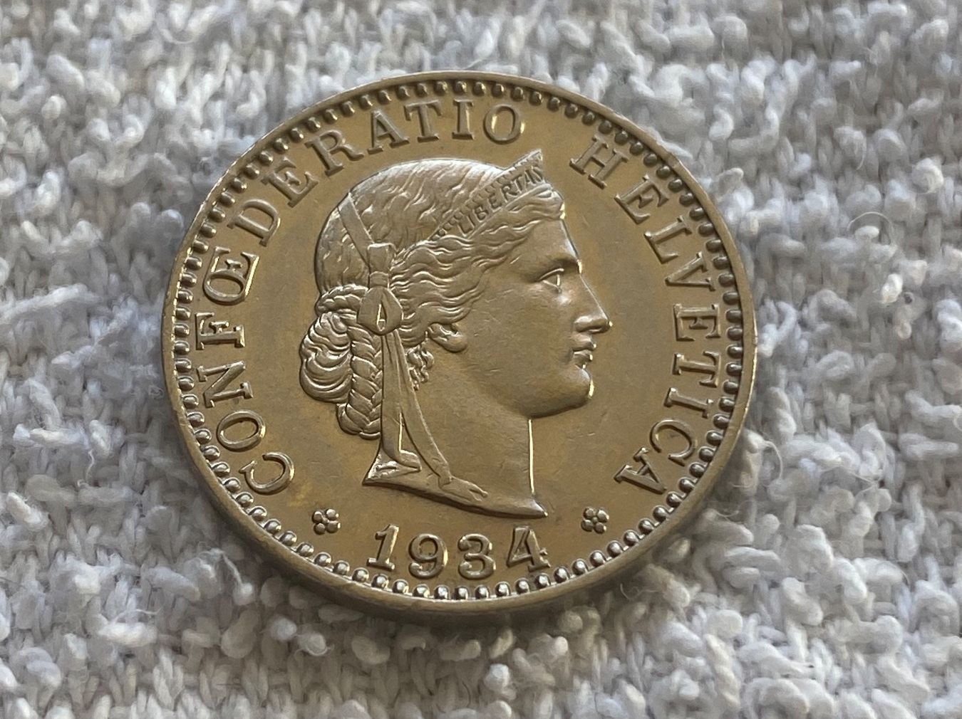 Tutti le monete: 20 centimes/Rappen 1934 – Usato da Nyon venduto da Ilmi09