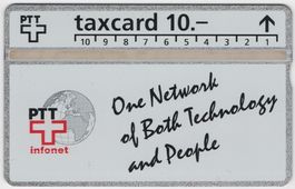 10 CHF PTT Infonet (1. Auflage) - seltene Geschenk Taxcard