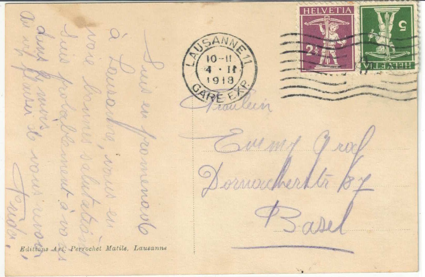 Cartoline postali: Coucher de Soleil sur le Lac Leman - Barque – Usato da Ettingen venduto da Kartenplanet 1