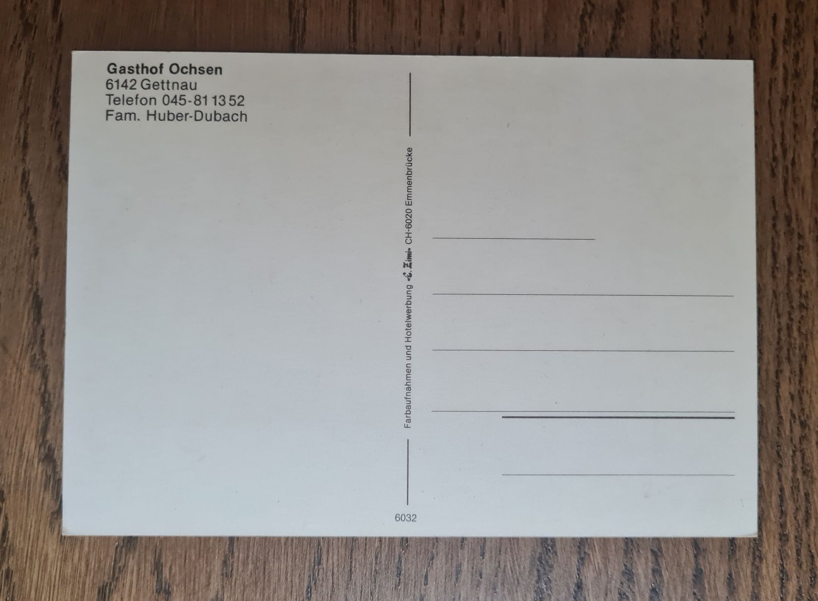 Cartoline postali: Gasthaus Ochsen Gettnau – Usato da Ebikon venduto da Donar50 1