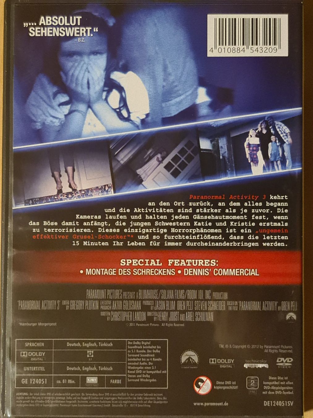 Tutti i DVDs: DVD paranormal acitivity 3 – Usato da Dintikon venduto da Vexi 1