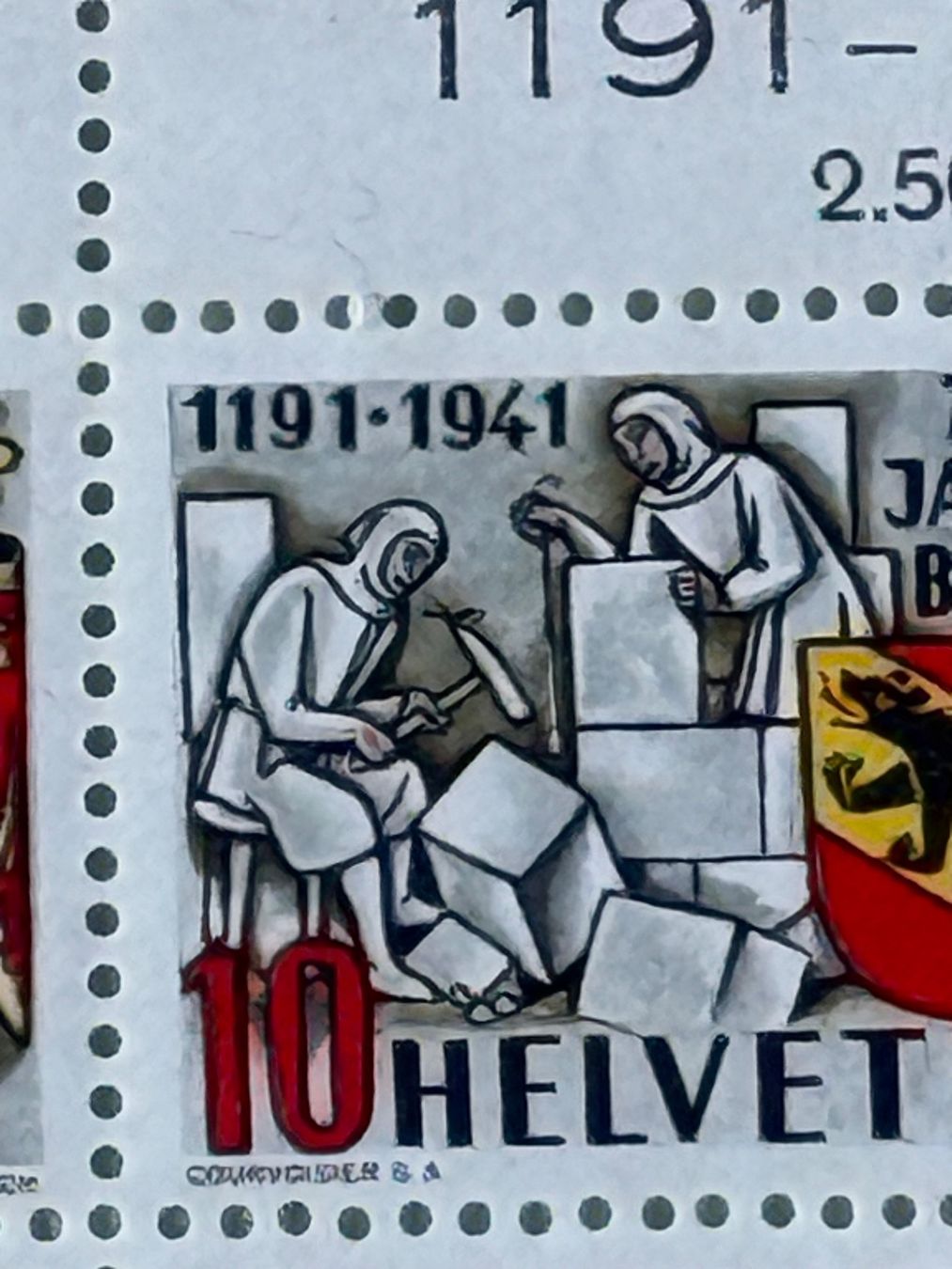 Tutti i francobolli: 253, Bogen, Rückseite **, Druckverschiebung, Spinne, etc – Usato da Aarau venduto da hilde47 1