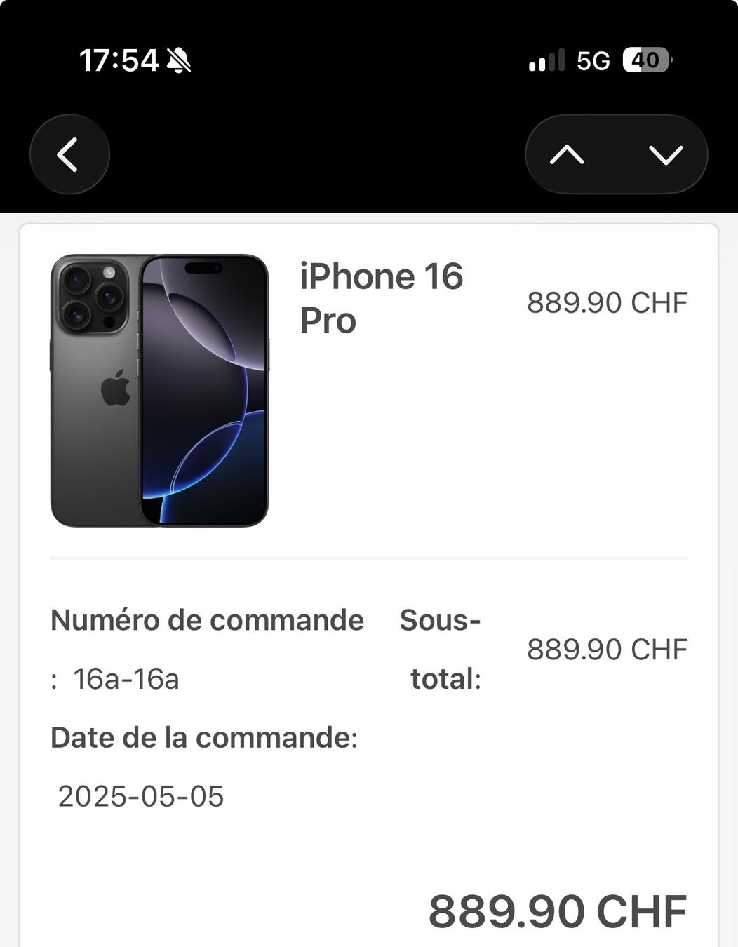 Apple Telefoni cellulari / Smartphones: iPhone 16 pro 128 GO – Usato da Yverdon-les-Bains venduto da bui_9g9y 1