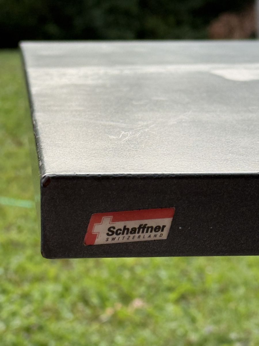 Tavoli: Gartentisch aus Metall, Anthrazit, Marke Schaffner Swiss – Usato da Müllheim Dorf venduto da Hoernlimann 1