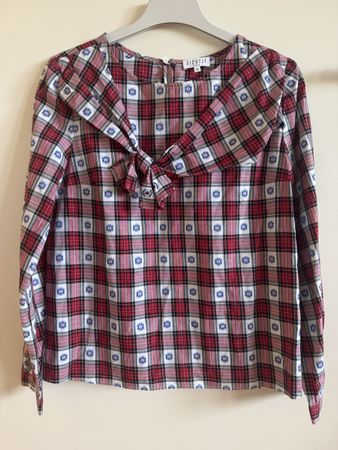 Chemisier Claudie Pierlot à carreaux rouges, taille 36