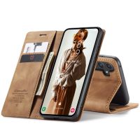 Galaxy A56 - étui à rabat support portefeuille brun
