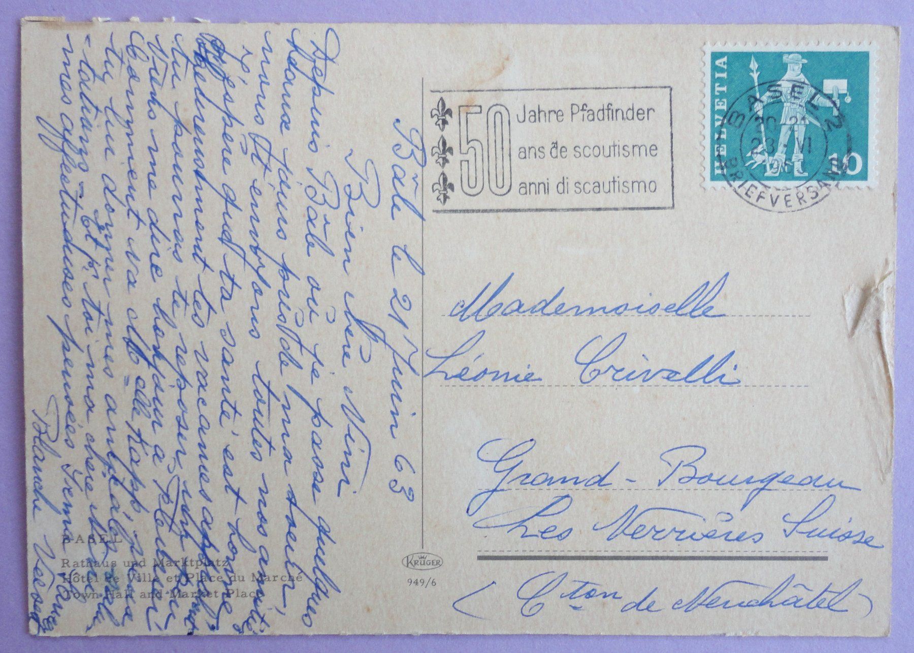 Cartes postales: Basel, Rathaus und Marktplatz – Défectueux à Fétigny par Billy2miny 1