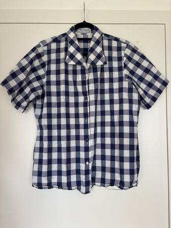 Chemise manches courtes Vichy carreaux vintage France