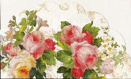 2 Servietten rund Rose Victoria
