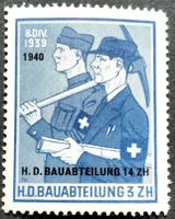 Soldatenmarke 2.WK, HD-Bauabteilung ZH, Aufdr, Wi HD-Bau 35