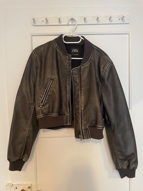 Faux Leather Bomber Jacket von Zara Kaufen auf Ricardo