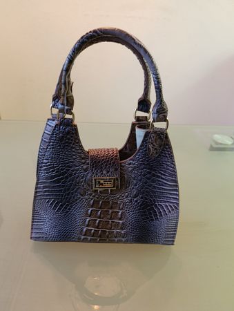 Crocodile Vegan Leather Grau Damentasche Neu