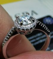Bague argent avec diamant de moissanite 0,5 ct certifié GRA