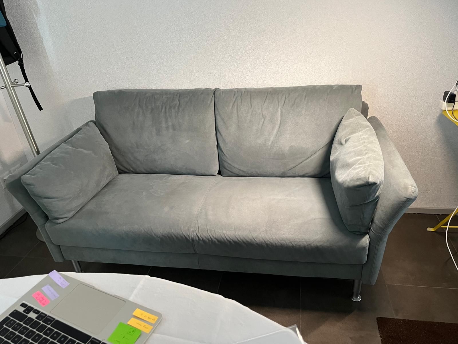 Divani: Wildledersofa graublau – Usato da Winterthur venduto da menzi1980 1