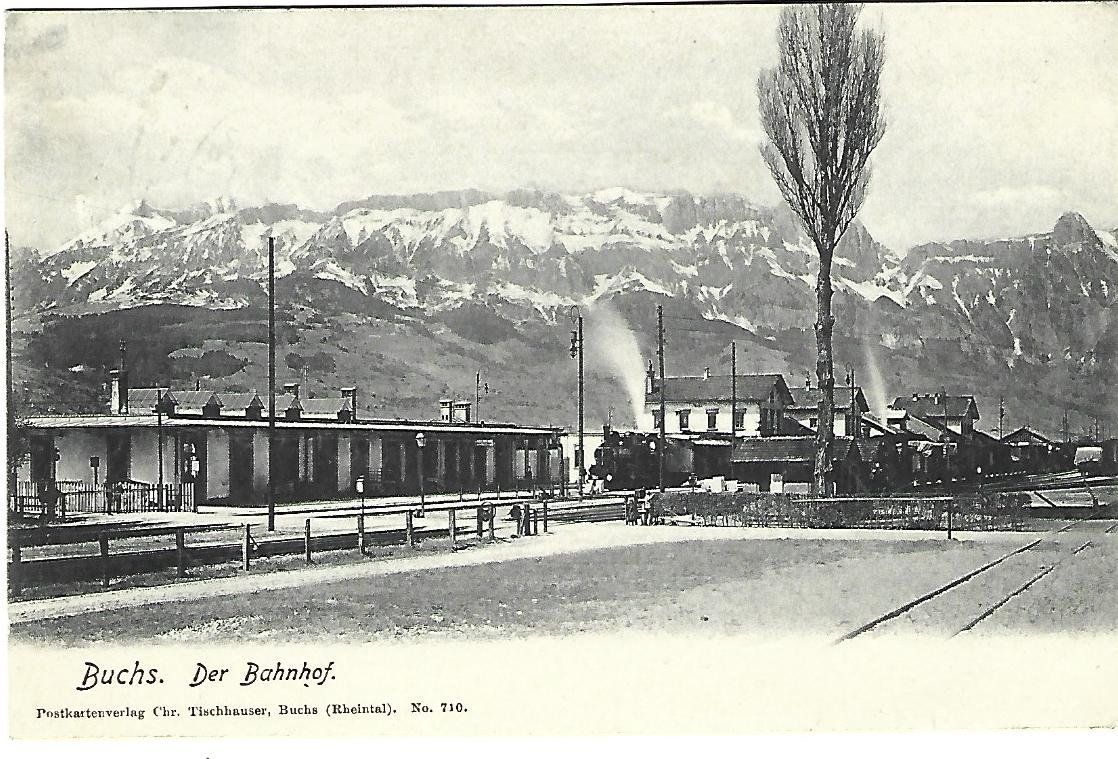 Cartes postales: Buchs SG Bahnhof Dampfzug – D'occasion à Wetzikon ZH par Brulu100