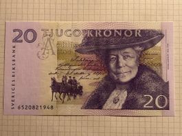 20 Kronen Banknote Schweden, unc, 2006