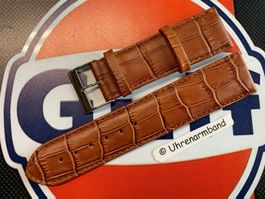 24mm Uhrenarmband Leder, braun, bracelet montre cuir
