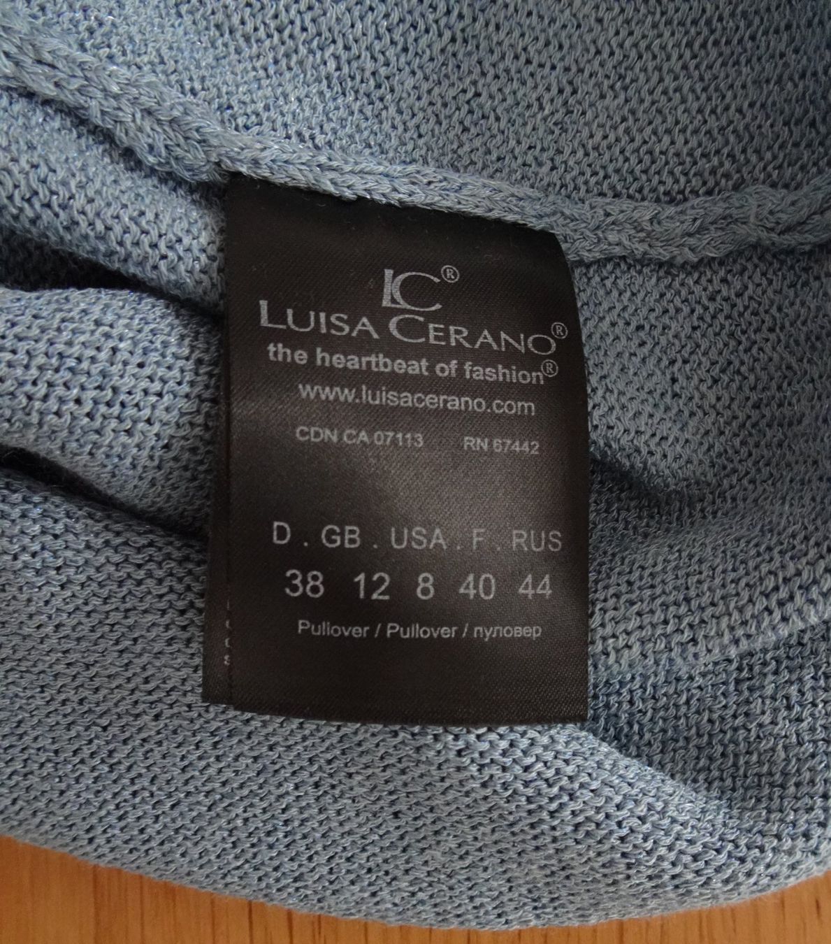 Luisa Cerano T-shirt: Luisa Cerano Strickshirt Shirt blau hellblau Gr 38 kurzarm – Usato da Winterthur venduto da blumeblau77 4