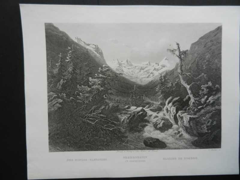 Gravures: Roseg Gletscher – D'occasion à Risch par Rischli15