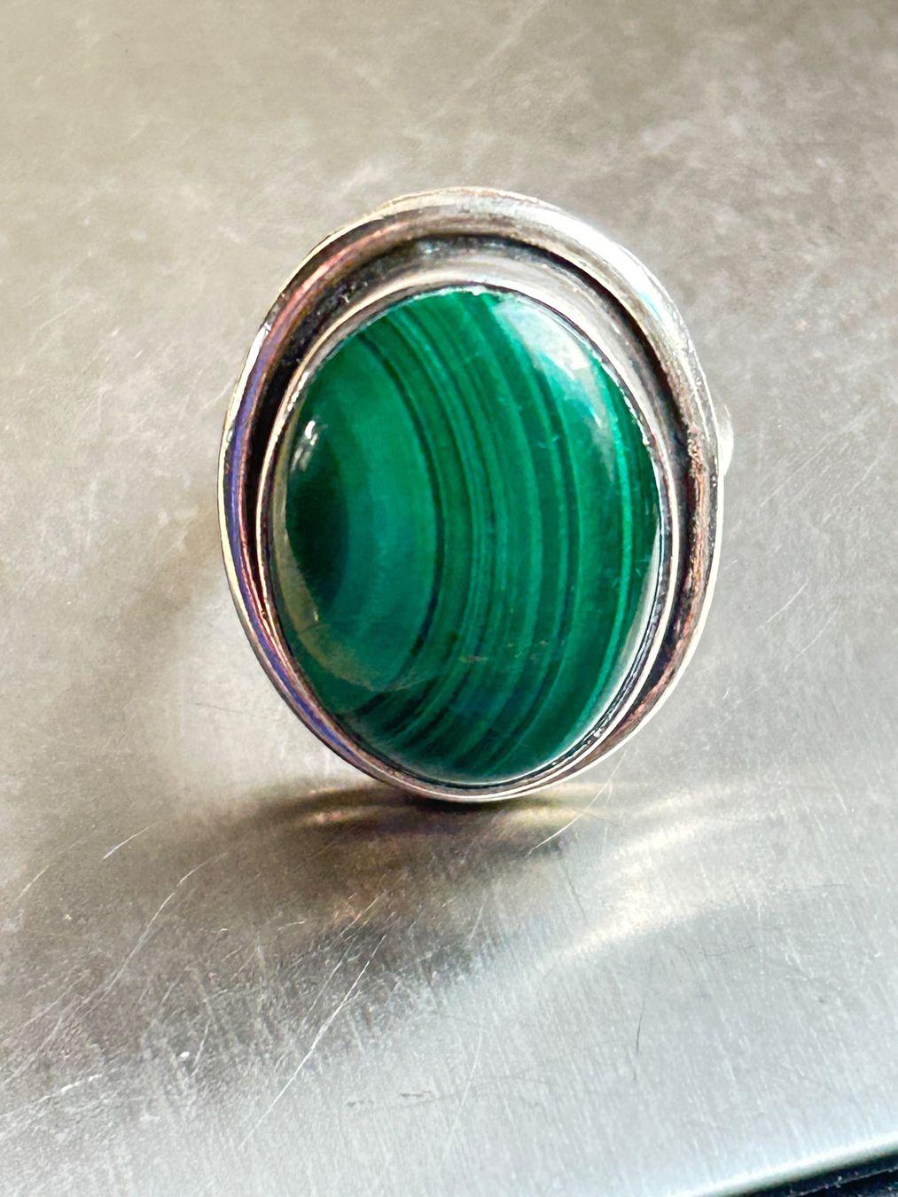 Ringe: Vintage Silber Ring Malachit Stein (gr.51) – Gebraucht aus Laufen von belleskulptur 8