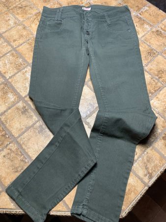 Pantaloni Jeans Alcott nuovi, verde oliva-tg S/M-primavera👌