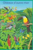 Bloc - Oiseaux d'outre-mer, Toucan, Colibri, Terpsiphone