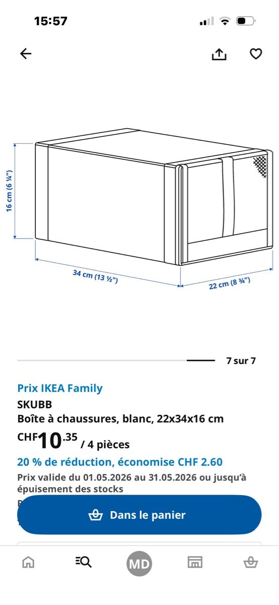 Ikea Sistemi di archiviazione: 8 boîtes à chaussures SKUBB IKEA – Usato da Meyrin venduto da mai_pl7s 3