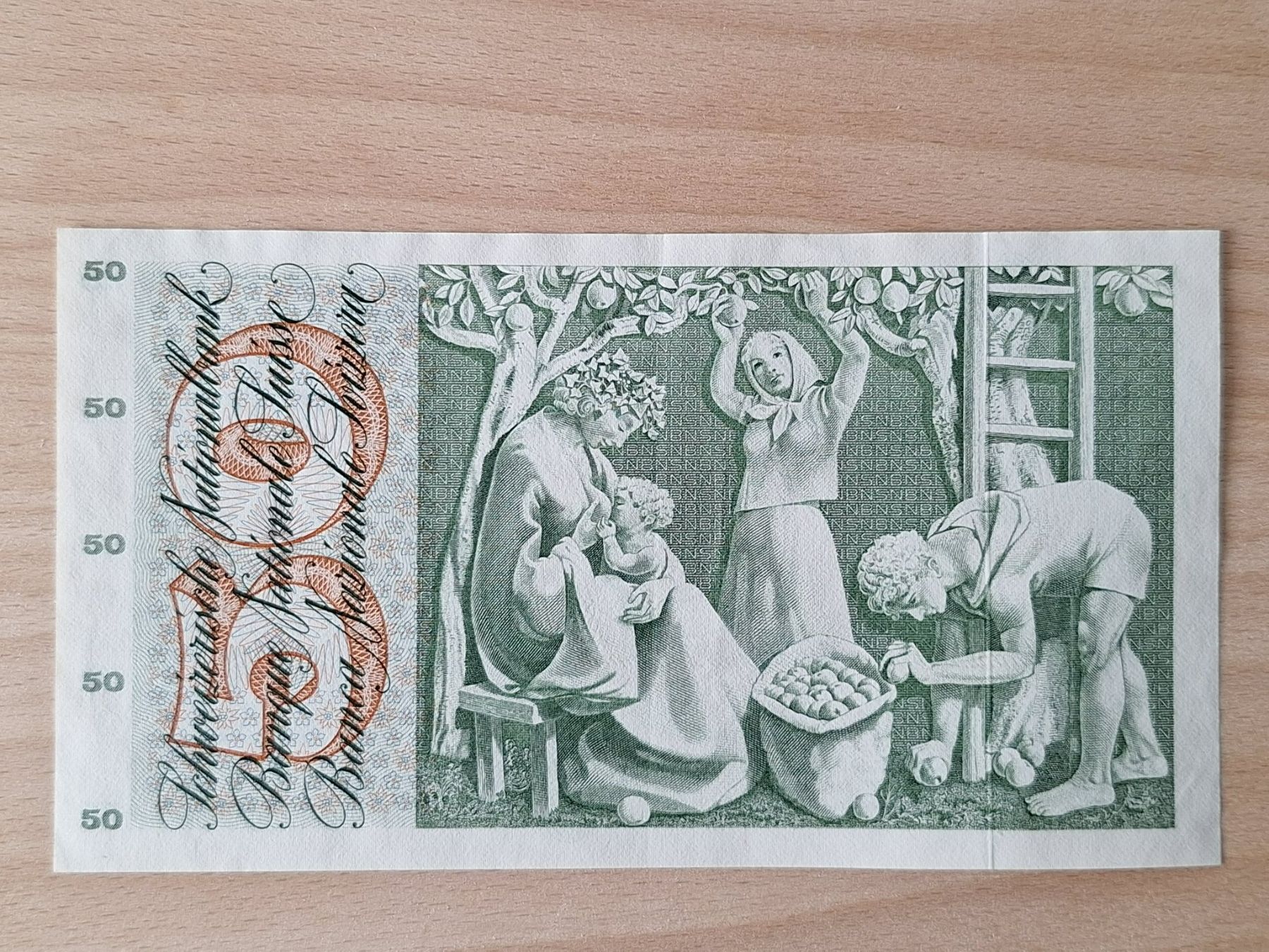 Banknoten: Schweizer Banknote, 50 Franken, JG 1973 – Gebraucht aus Lohn-Ammannsegg von Beo71 1