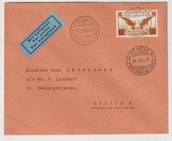 Luftpost 1934 Salon International Aviation Genève für Zürich