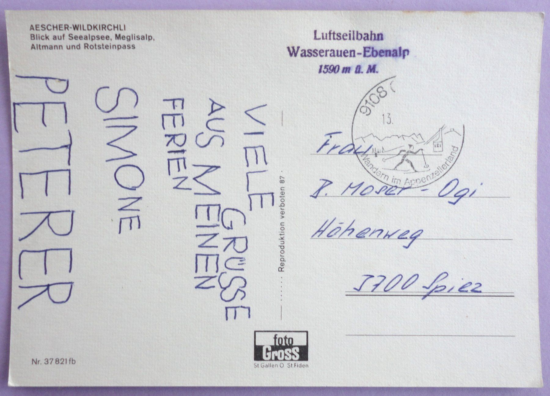 Ansichtskarten: Aescher-Wildkirchli – Defekt aus Fétigny von Billy2miny 1