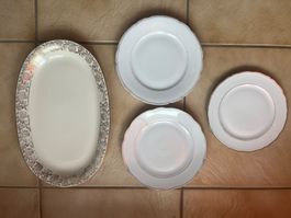 3 assiettes et un plat Bavaria Porzellan