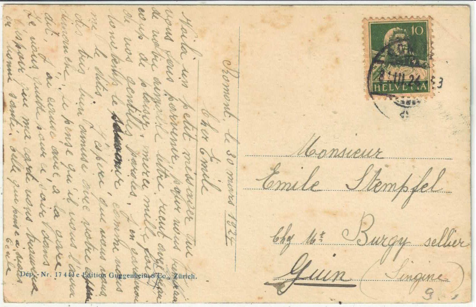 Cartoline postali: Romont - Gare - Bahnhof – Usato da Ettingen venduto da Kartenplanet 1