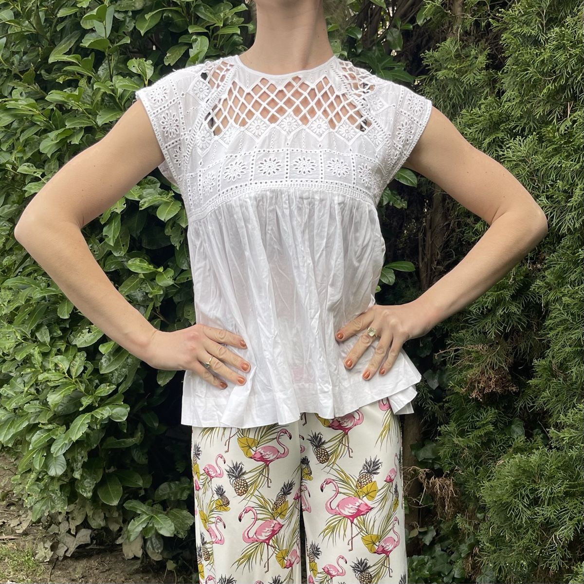 Blusen: Blusa di cotone con pizzo-M/L – Gebraucht aus Gordevio von LanaZimm 4