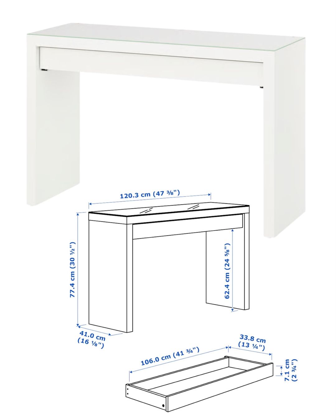 Ikea Coiffeuses: Schminktisch weiss – D'occasion à Ins par Edwina_1999