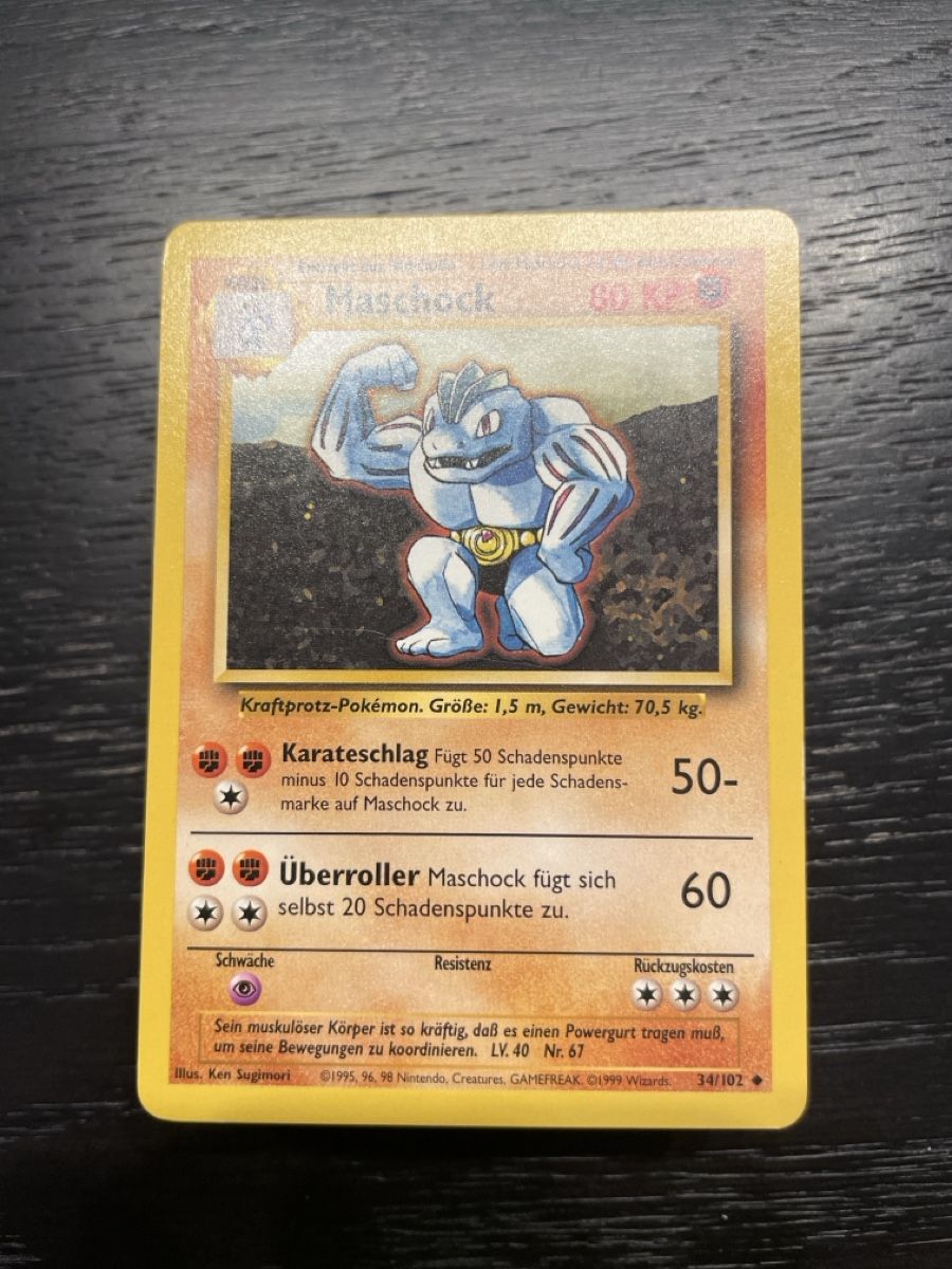 Pokémon Sammelbilder & Trading cards: Maschock base basis 34/102 Pokemon – Gebraucht aus Hugelshofen von Suimosa
