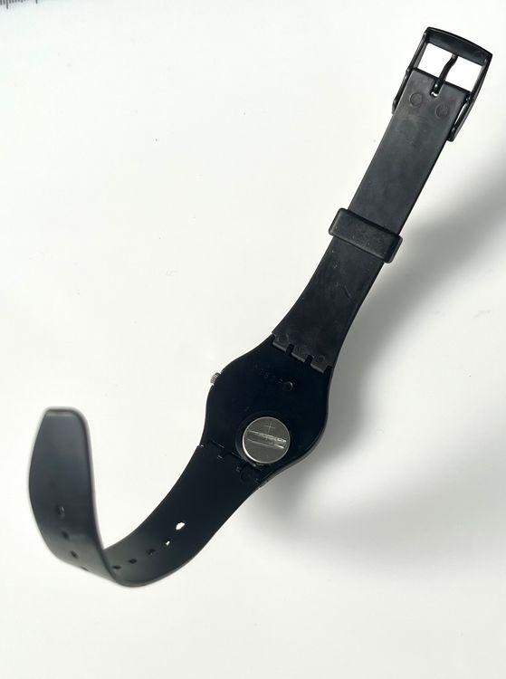 Schwarze Swatch Uhr, Swiss, Vintage, Unisex 6