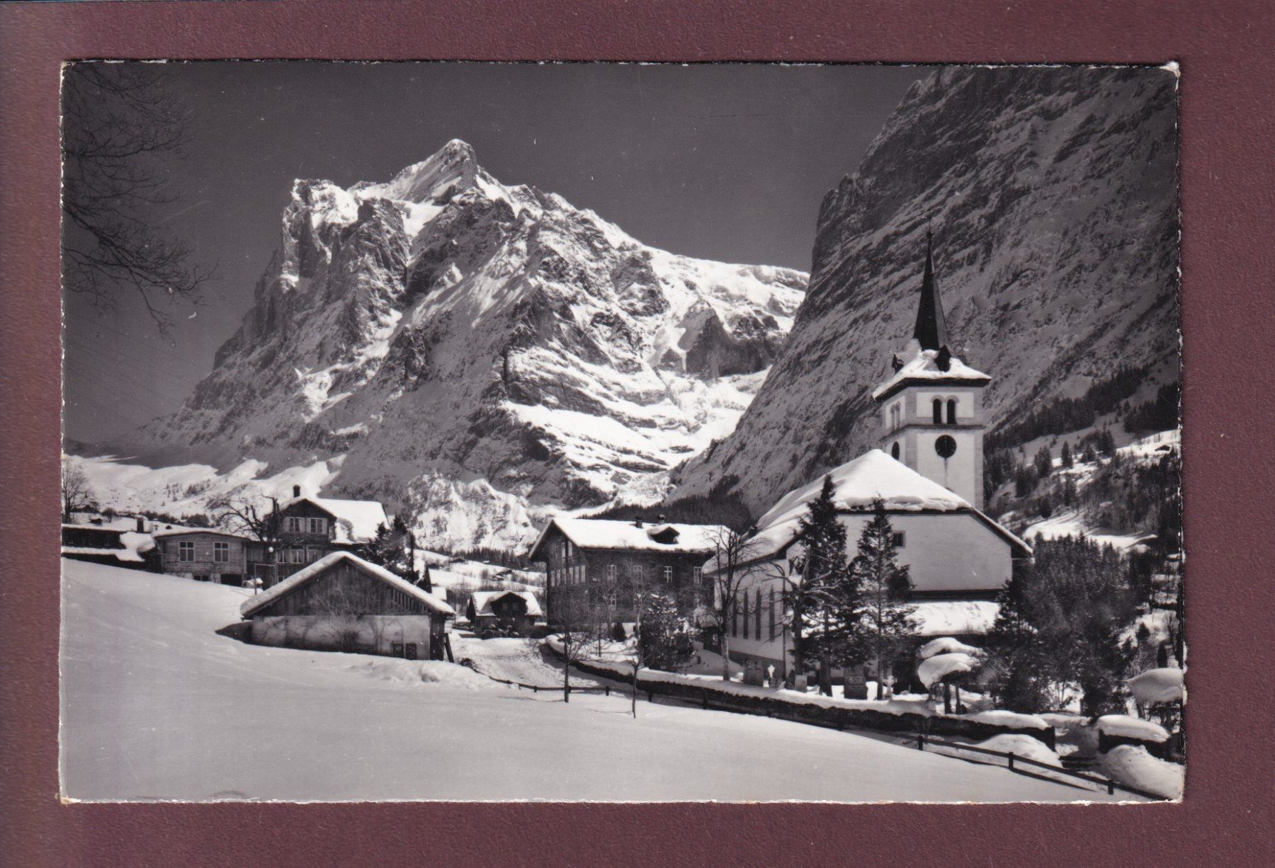 Cartoline postali: GRINDELWALD - Kirche - Wetterhorn - 1961 – Usato da Pully venduto da nicecards-shop