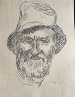 Hans Berger (1882-1977), Selbstportrait, Kohlestift, 50x38cm