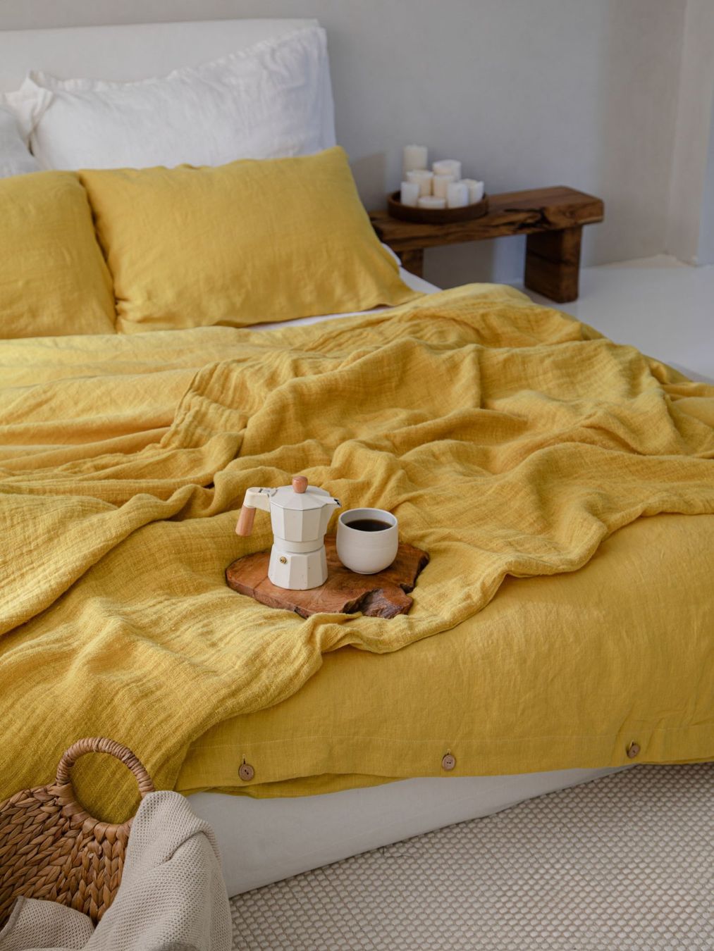 Biancheria da letto: Sonnengelb Leinenbettwäsche Set – Nuovo e nell'imballaggio originale da Affoltern am Albis venduto da EdelLinn 4