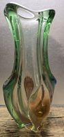 Muranovase grün braun 26 cm Design Objekt guter Zustand