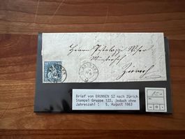 CH 1863 Brief Brunnen mit Siegel  (V663)