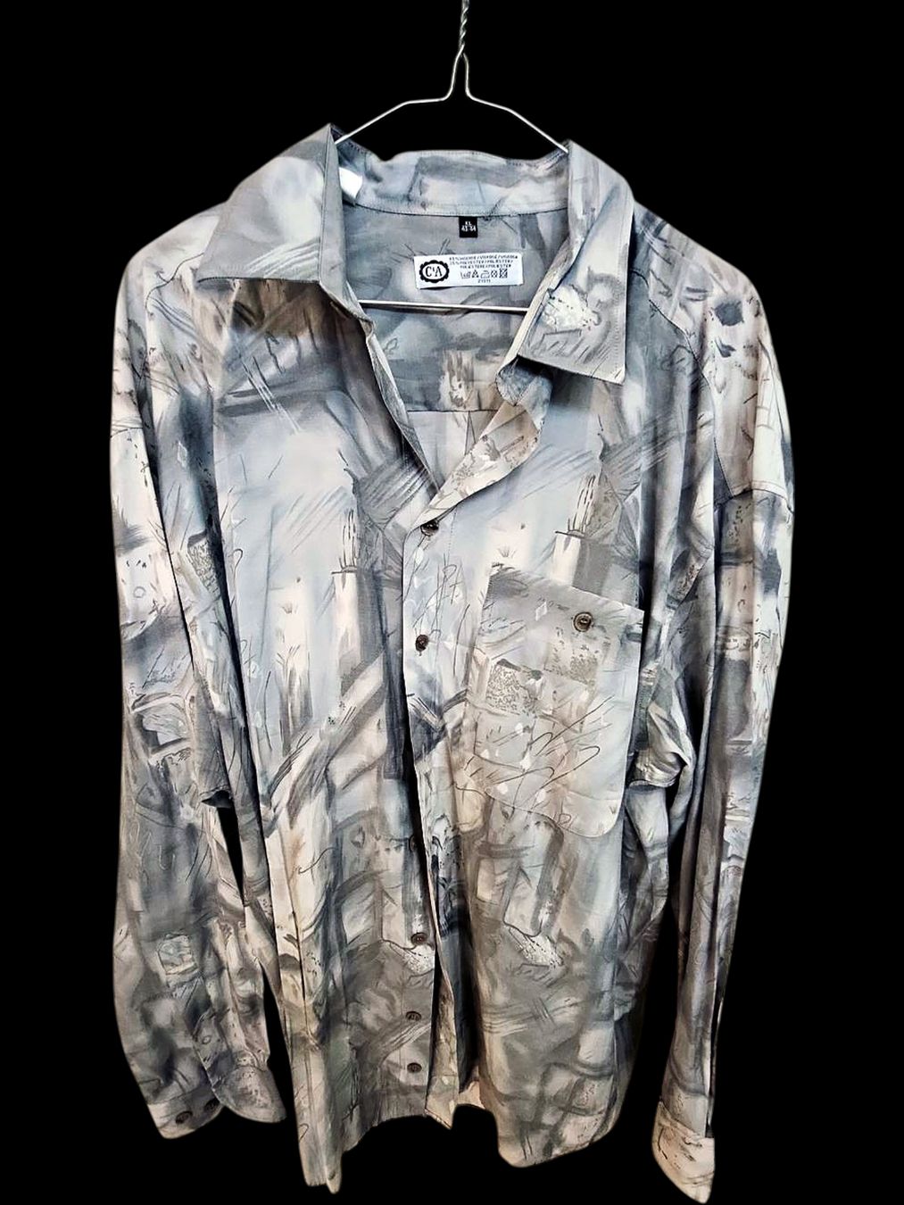 Camicette: C&A Button-Down-Hemd mit abstraktem Muster - Größe XL – Usato da Zug venduto da vinokilo 1