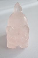 Rosenquarz Katze Statue / Figur