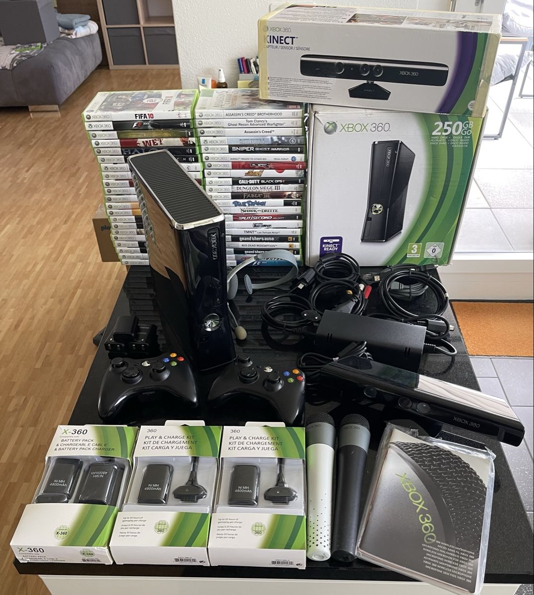 Microsoft Konsolen: Xbox 360 Slim 250 GB Mega set – Gebraucht aus Sennhof von gio_79cw